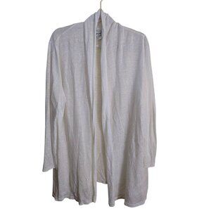 Rachel Zoe Plussize White 100% Linen Duster Open Front Cardigan Sweater Size 3X